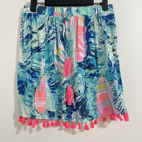 Lilly Pulitzer Palma Tube Top XS Blouse Hay Bay Bay Sailboat Tassel Strapless - Picture 2 of 7